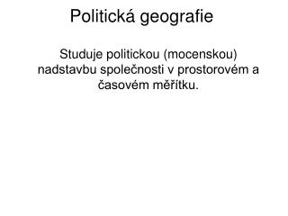 Politická geografie