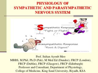 PHYSIOLOGY OF SYMPATHETIC AND PARASYMPATHETIC NERVOUS SYSTEM