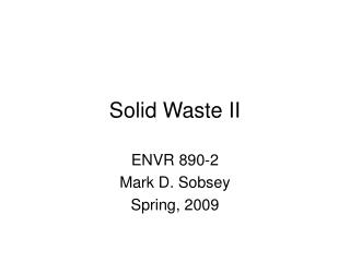 Solid Waste II