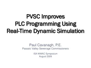 PVSC Improves PLC Programming Using Real-Time Dynamic Simulation