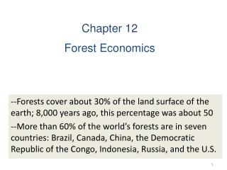 Chapter 12 Forest Economics
