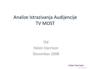 Analize Istrazivanja Audijencije TV MOST