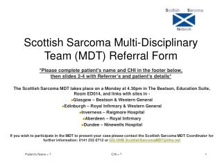 Scottish Sarcoma Multi-Disciplinary Team (MDT) Referral Form