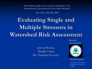 Evaluating Single and Multiple Stressors in Watershed Risk Assessment