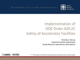 Implementation of DOE Order 420.2C Safety of Accelerator Facilities