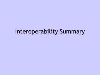 Interoperability Summary