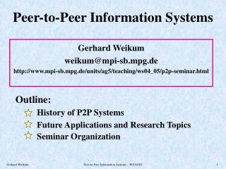 Peer-to-Peer Information Systems