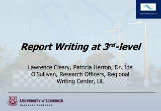 Report Writing at 3 rd -level