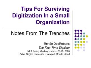 Tips For Surviving Digitization In a Small Organization