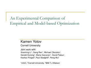 An Experimental Comparison of Empirical and Model-based Optimization
