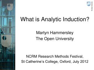 What is Analytic Induction?