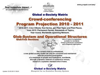 Global e-Society Matrix Crowd-conferencing Program Projection 2010 - 2011