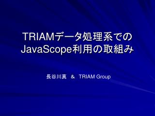 TRIAM データ処理系での JavaScope 利用の取組み