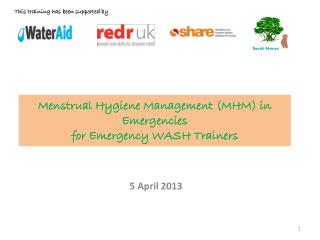 Menstrual Hygiene Management (MHM) in Emergencies for Emergency WASH Trainers