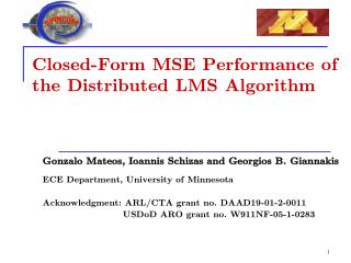 Closed-Form MSE Performance of the Distributed LMS Algorithm