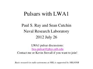 Pulsars with LWA1
