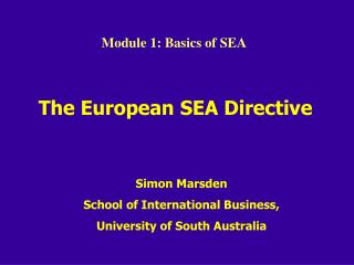 The European SEA Directive