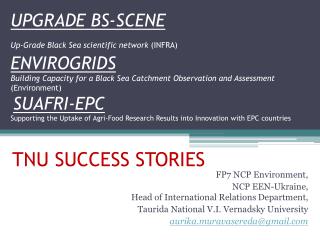 FP7 NCP Environment, NCP EEN-Ukraine, Head of International Relations Department,