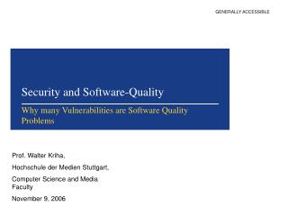 Security and Software-Quality