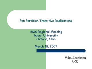 Pan-Partition Transitive Realizations