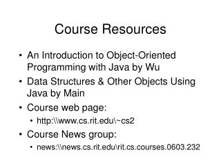 Course Resources