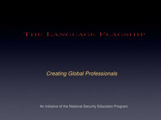 Creating Global Professionals