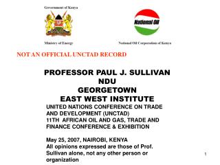 PROFESSOR PAUL J. SULLIVAN NDU GEORGETOWN EAST WEST INSTITUTE