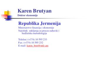 Karen Brutyan Doktor ekonomije