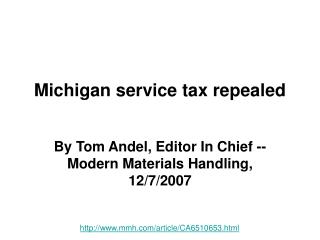 Michigan service tax repealed