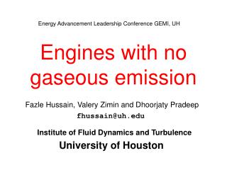 Engines with no gaseous emission