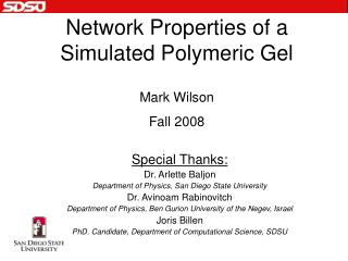 Network Properties of a Simulated Polymeric Gel