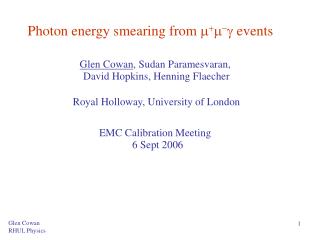 Photon energy smearing from      events
