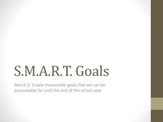 S.M.A.R.T. Goals
