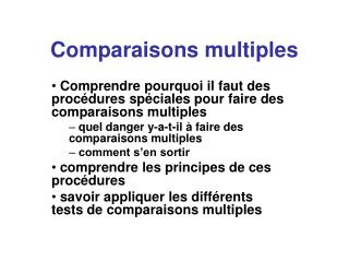 Comparaisons multiples