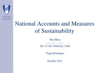 National Accounts and Measures of Sustainability
