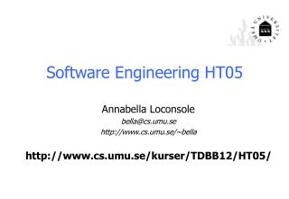 Software Engineering HT05