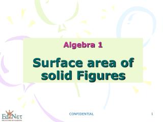 Algebra 1 Surface area of solid Figures
