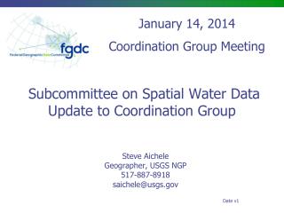 Subcommittee on Spatial Water Data Update to Coordination Group