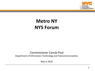 Metro NY NYS Forum Commissioner Carole Post