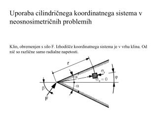 Uporaba cilindričnega koordinatnega sistema v neosnosimetričnih problemih