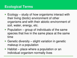 Ecological Terms