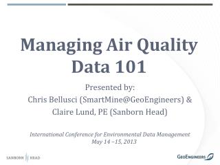 Managing Air Quality Data 101