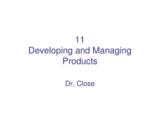 11 Developing and Managing Products