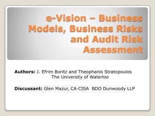 e-Vision – Business Models, Business Risks and Audit Risk Assessment