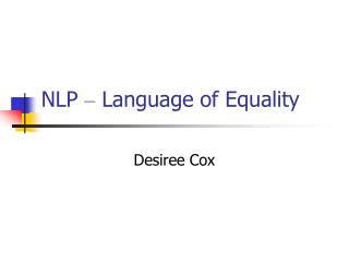 NLP – Language of Equality