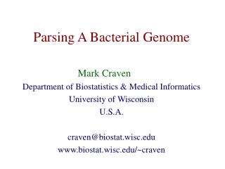 Parsing A Bacterial Genome