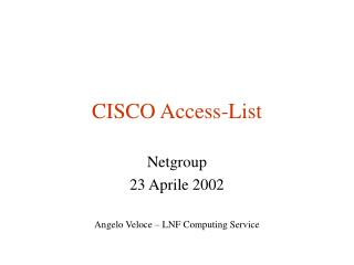 CISCO Access-List