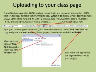 Uploading to your class page