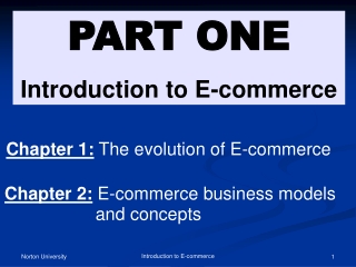 PART ONE Introduction to E-commerce