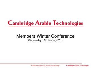 Members Winter Conference Wednesday 12th January 2011